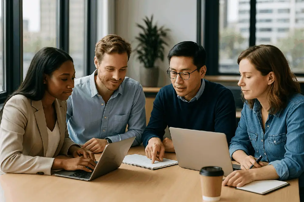 Team collaborating, About Us image